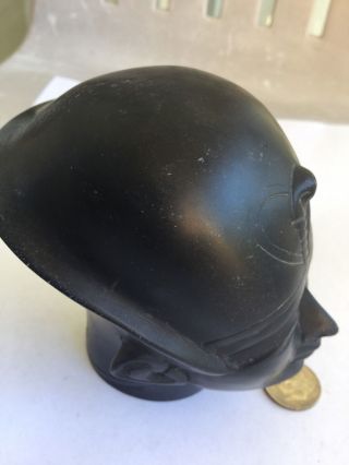 Vintage Unique Ancient Egyptian King Pharaoh Black Basalt Bust Handmade In Egypt 6