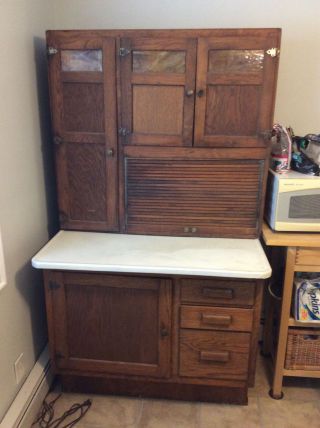 Antique Oak Hoosier Cabinet 2