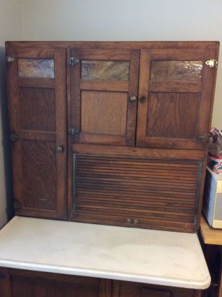 Antique Oak Hoosier Cabinet 4