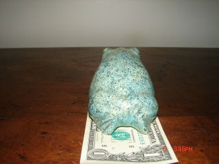 Large Anasazi Indian Solid Turquoise Frog Made Chaco Circa Very old 3