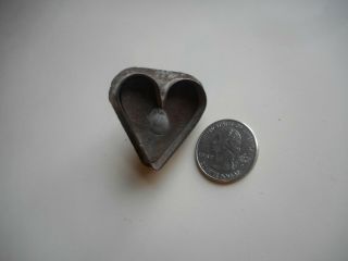 Very Tiny Miniature Heart Cookie Cutter With Rare Tin Dough Push - Out.