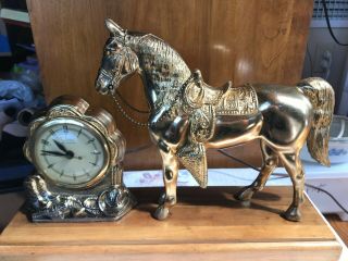 Vintage Horse Western Décor Mantel Clock United No.  315 9/1035
