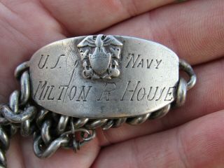 Vintage Wwi - Wwii,  Us Navy,  Milton R.  House,  Sterling Silver Sweetheart Bracelet