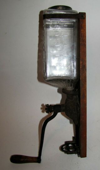 Antique Queen Glass Body Wall Mount Coffee Grinder Mill Hopper Brighton 11