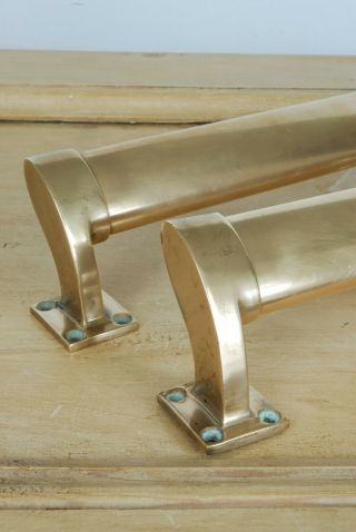 Pair Vintage Pull Door Handles Art Deco Brass Fully Antique Pub 13,  