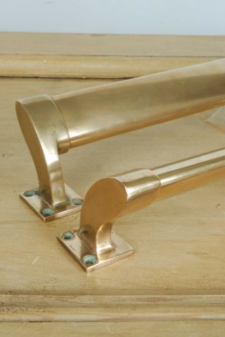 Pair Vintage Pull Door Handles Art Deco Brass Fully Antique Pub 13,  