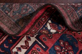 Antique TRIBAL Hamedan Persian Area Rug Geometric Oriental Hand - Knotted RED 3x7 11