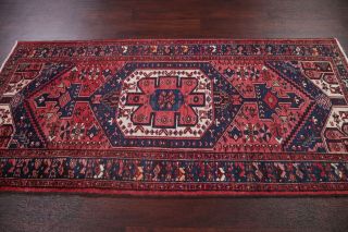Antique Tribal Hamedan Persian Area Rug Geometric Oriental Hand - Knotted Red 3x7
