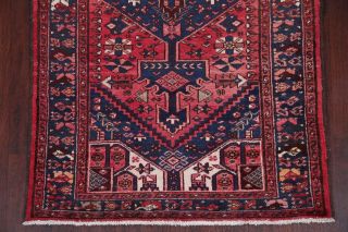 Antique TRIBAL Hamedan Persian Area Rug Geometric Oriental Hand - Knotted RED 3x7 5