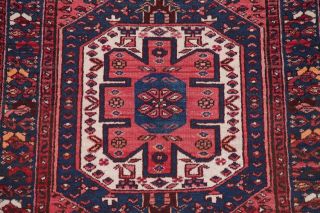 Antique TRIBAL Hamedan Persian Area Rug Geometric Oriental Hand - Knotted RED 3x7 7