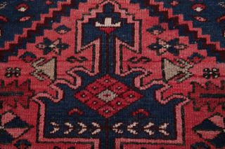 Antique TRIBAL Hamedan Persian Area Rug Geometric Oriental Hand - Knotted RED 3x7 8