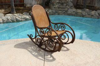 Vintage Handcaned Bentwood Rocker 3