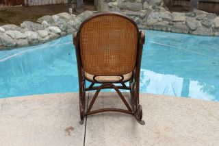 Vintage Handcaned Bentwood Rocker 6