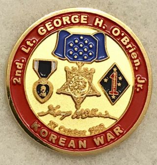 Us Marine Corps Medal Of Honor Challenge Coin Lt.  George H.  O’brien Jr.  Numbered