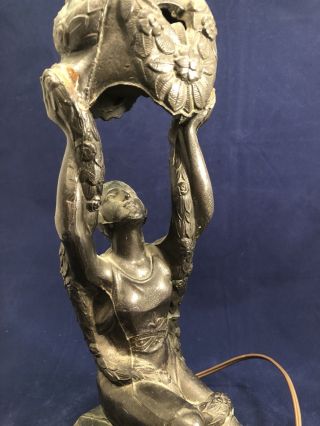 Figural Table Lamp La Belle Specialty France Joan Of Arc 1920s Antique Art Deco