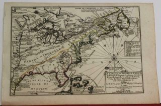 Eastern United States & Canada 1702 De Fer Unusual Antique Copper Engraved Map