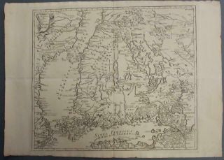 Finland 1745 Academy Of Sciences St Petersburg Scarce Large Antique Cyrillic Map