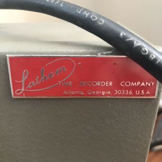 Vintage Lathem Time Clock Card Mechanical Punch Industrial Recorder - 5