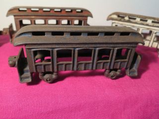 antique 1905 vintage Dent 5 piece floor cast iron train w/ coal car coach RARE 10