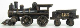 antique 1905 vintage Dent 5 piece floor cast iron train w/ coal car coach RARE 3