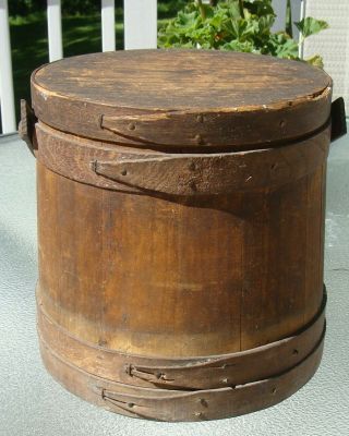 Antique Shaker 19th C Firkin Sugar Bucket No Marks