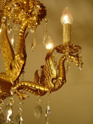 dangerous dragon crystal chandelier old gold ceiling lamp 8 light Lustre 2