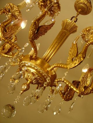 dangerous dragon crystal chandelier old gold ceiling lamp 8 light Lustre 3