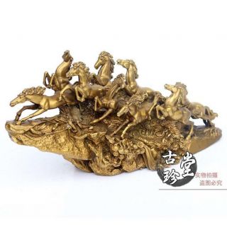 China Brass Copper Lucky Feng Shui Horses Sculpture Horse Art Statue
