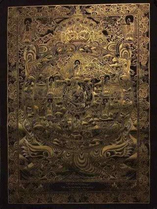 Rare Masterpiece Handpainted Tibetan Wheel Life Thangka Painting Chinese Buddha