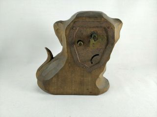 RARE Vintage OSWALD Rolling Eye Dog Clock,  Carved Wood Dachshund,  Well 6
