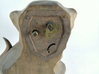 RARE Vintage OSWALD Rolling Eye Dog Clock,  Carved Wood Dachshund,  Well 7