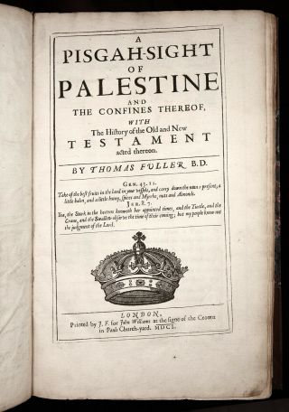 1650 FULLER Pisgah - Sight of Palestine HOLY LAND ISRAEL Bible JUDAICA plates MAPS 2