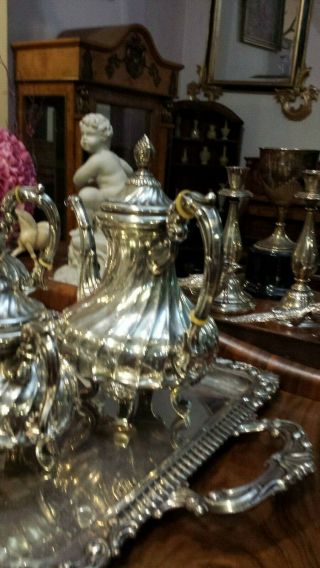3530g MASTERPIECE STERLING SILVER FLUTTED COLONIAL STYLE COFFEE TEA SET 6 ITEMS 3
