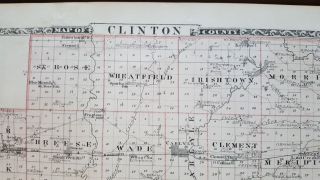 Antique Map - CLINTON County Illinois - Warner & Beers/Union Atlas Co.  1876 2