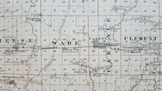 Antique Map - CLINTON County Illinois - Warner & Beers/Union Atlas Co.  1876 5