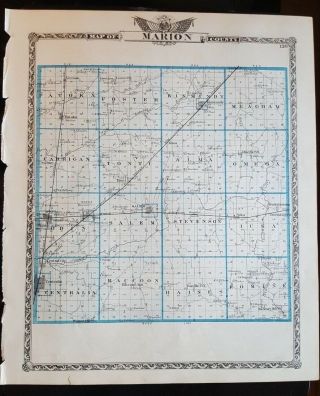 Antique Map - CLINTON County Illinois - Warner & Beers/Union Atlas Co.  1876 6