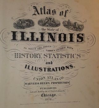 Antique Map - CLINTON County Illinois - Warner & Beers/Union Atlas Co.  1876 7