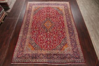 VINTAGE Traditional RED Floral PERSIAN Oriental Area Rug Hand - Knotted Wool 9x13 2