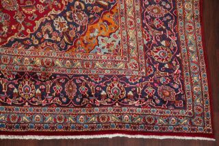 VINTAGE Traditional RED Floral PERSIAN Oriental Area Rug Hand - Knotted Wool 9x13 6