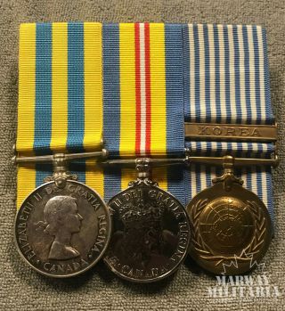 Canadian Issue,  Korean War Medal Group Of 3 (newfoundland Related) (inv17814)