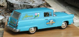 VINTAGE TIN FRICTION BANDAI 1956 FORD SEDAN DELIVERY (12 inch - 30 cm) 4