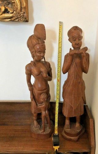 Collectable Very Rare Wooden Large African Hand Carved Nigeria Statues 12
