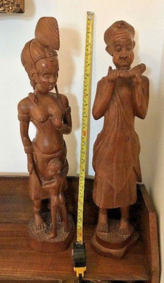 Collectable Very Rare Wooden Large African Hand Carved Nigeria Statues