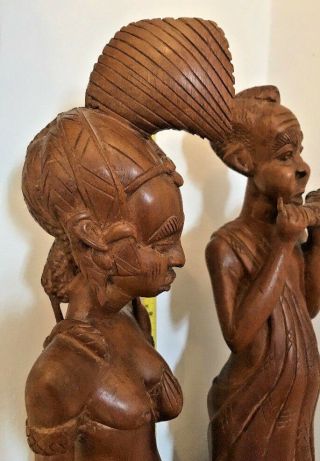 Collectable Very Rare Wooden Large African Hand Carved Nigeria Statues 2