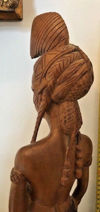 Collectable Very Rare Wooden Large African Hand Carved Nigeria Statues 5
