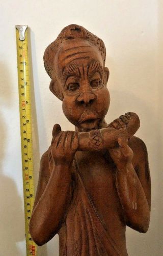 Collectable Very Rare Wooden Large African Hand Carved Nigeria Statues 8