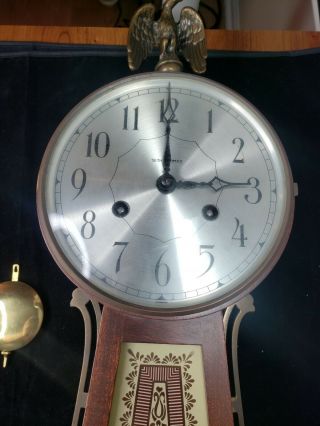 Vtg Seth Thomas Brookfield Banjo Clock 6W E 530,  A 208 movement Eagle Finial 2