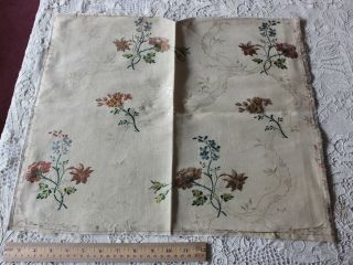 Antique French 18thC Floral Lyon Silk Brocade Fabric c1760 17 