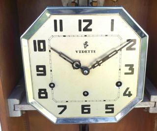VEDETTE Westminster Wall Clock 8 Hammers 8 Gongs French Art Deco 3