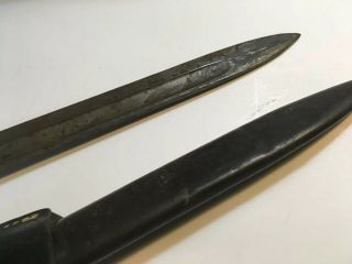 WW2 1941 fighting knife and case,  6655 no.  on sheath rare ' 7